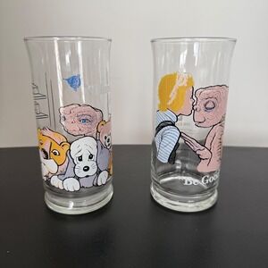 Vintage E.T. The Extra-Terrestrial Pizza Hut Collector Glasses (Set of 2) 1982